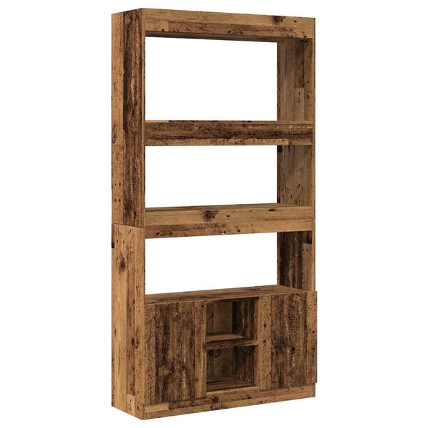 vidaXL Buffet haut vieux bois 92x33x180 cm bois d'ingénierie