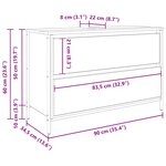 vidaXL Meuble de salle de bain lavabo tiroirs chêne noir 90x34 5x60 cm