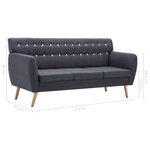vidaXL Canapé à 3 places Revêtement en tissu 172x70x82 cm Gris foncé