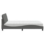 vidaXL Lit avec matelas gris foncé 140x190 cm tissu