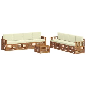 vidaXL Ensembles de canapés avec coussin 9 Pièces Naturel et Crème