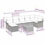 vidaXL Canapé de jardin 8 pièces avec coussins en rotin noir