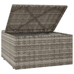 vidaXL Repose-pied de jardin et coussin Gris 55x55x30cm Résine tressée