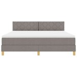 vidaXL Lit à ressorts avec matelas Taupe 180 x 200 cm tissu