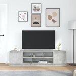 vidaXL Meuble TV gris béton 188 5x41x50 cm bois d'ingénierie