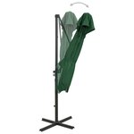 vidaXL Parasol de jardin en porte-à-faux à double toit 250x250 cm vert