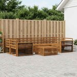 vidaXL Ensemble de canapés d'extérieur 7 Pièces Naturel