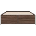 vidaXL Cadre de lit chêne marron 120x190 cm bois d'ingénierie et métal
