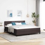 vidaXL Lit à ressorts avec matelas Marron foncé 180 x 200 cm tissu