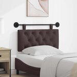 vidaXL Tête de lit suspendue Marron foncé Tissu