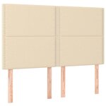 vidaXL Sommier à lattes de lit avec matelas Crème 140x190 cm Tissu