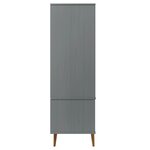 vidaXL Garde-robe MOLDE Gris 90x55x175 cm Bois massif de pin