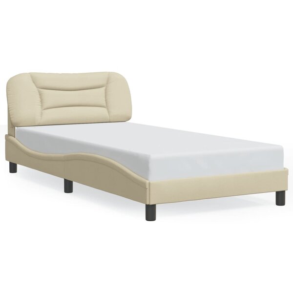 vidaXL Cadre de lit sans matelas Hvar crème 100x200 cm tissu