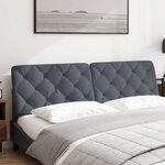 vidaXL Coussin de tête de lit gris foncé 183 cm velours