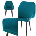 Lot de 6 chaises de salle à manger 86 x 57 x 56 cm bleu turquoise 03_0009900