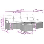 vidaXL Ensemble de canapé de jardin avec coussin 6 Pièces Gris Poly rotin