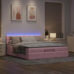 vidaXL Lit ottoman avec matelas et LED Rose 180x200 cm velours