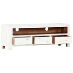 vidaXL Meuble TV Blanc 120x30x40 cm Bois d'acacia massif