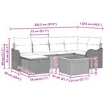 Ensemble de Canapé de Jardin de 7 Pièces avec Coussins Beige Poly Rattan