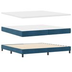 vidaXL Lit à ressort LED avec matelas Bleu foncé 200 x 200 cm Velours