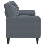 vidaXL Canapé 3 places avec oreillers gris foncé 180 cm velours