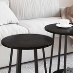 vidaXL Ensemble de tables d'appoint avec étagère 2 Pièces Chêne noir