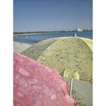 EZPELETA Parasol de plage Beach - Ø 180 cm - Cachemire rose Socle non inclus
