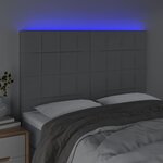 vidaXL Tête de lit à LED Gris clair 144x5x118/128 cm Tissu