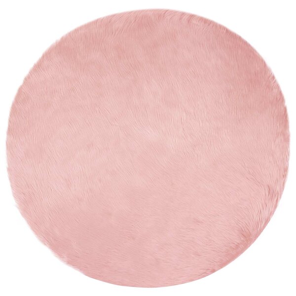 vidaXL Tapis en fausse Tafalla Rose Ø 80 cm Polyester