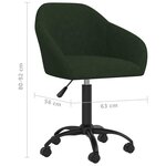 vidaXL Chaises pivotantes à manger lot de 2 vert foncé velours