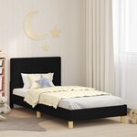 vidaXL Cadre de lit pour enfants avec tête de lit Noir 90 x 190 cm