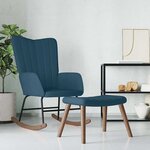 vidaXL Chaise à bascule avec repose-pied Bleu Velours