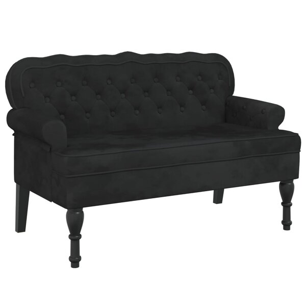 vidaXL Banc avec dossier noir 119 5x64 5x75 cm velours