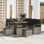 vidaXL Ensemble de canapé de jardin 8 Pièces Gris 90 x 55 x 71 cm