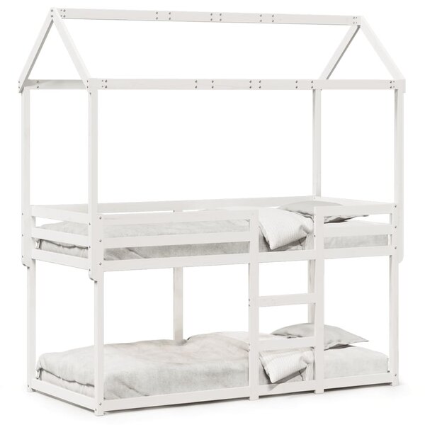 vidaXL Lit superposé sans matelas blanc 90x190 cm bois de pin massif