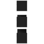 vidaXL Étagères murales 3 Pièces noir 58x18x18 cm bois d'ingénierie