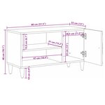 vidaXL Meuble TV Blanc 80 x 31 5 x 46 cm Bois de mangue massif