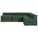 vidaXL Canapé modulaire 4 Pièces Vert tissu