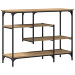 Table console vidaXL en chêne artisanal 100x35x75 cm en bois d'ingénierie et acier