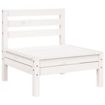 vidaXL Canapé de jardin 3 places blanc bois de pin massif