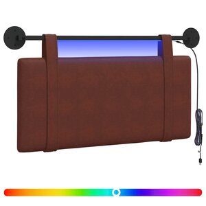 vidaXL Tête de lit suspendue Brun Brillant PU antique