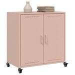 vidaXL Buffet rose 68x39x72 cm acier