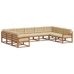 vidaXL Ensemble de canapés d'extérieur 9 pc Naturel et Beige
