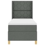 vidaXL Lit à ressorts avec matelas Gris 80 x 200 cm tissu
