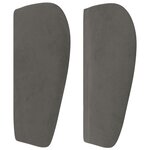 vidaXL Tête de lit avec oreilles Gris foncé 163x23x78/88 cm Velours