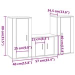 vidaXL Ensemble de meubles TV 3 Pièces Chêne marron Bois d'ingénierie
