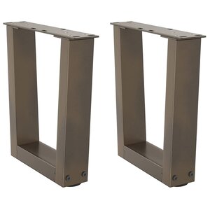 vidaXL Pieds de table basse en forme de V  2 pièces  acier naturel  30 x (30-31 3) cm