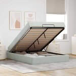 vidaXL Cadre de lit avec matelas Gris clair 140 x 200 cm Velours