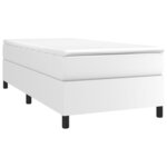 vidaXL Sommier à lattes de lit avec matelas Blanc 80x200 cm Similicuir