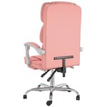 vidaXL Fauteuil inclinable de bureau Rose Similicuir